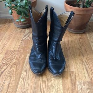 Vintage Frye Cowboy Boots Black (7.5)